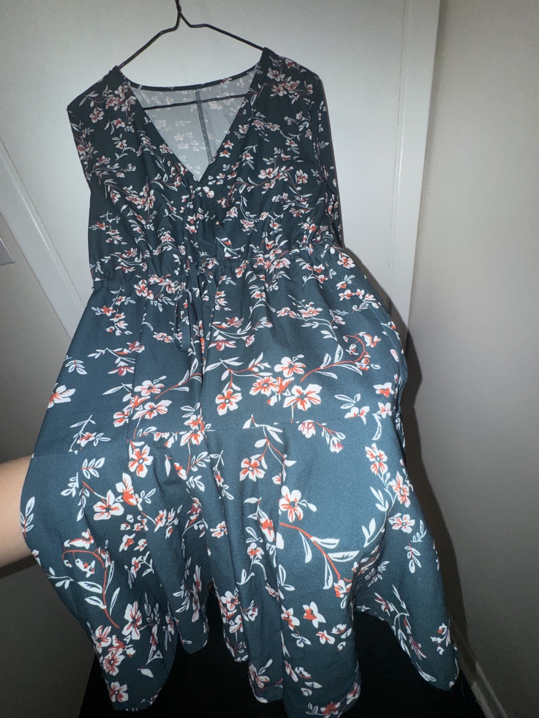 Women's Dark Green Floral Mini Dress - photo 5