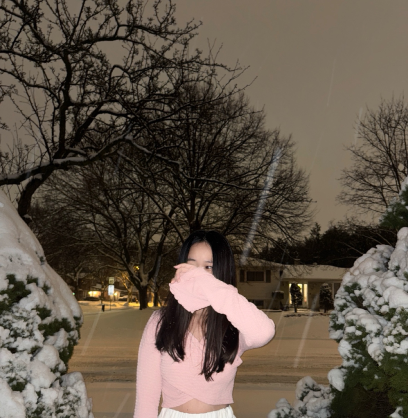 Pink long sleeve crop top