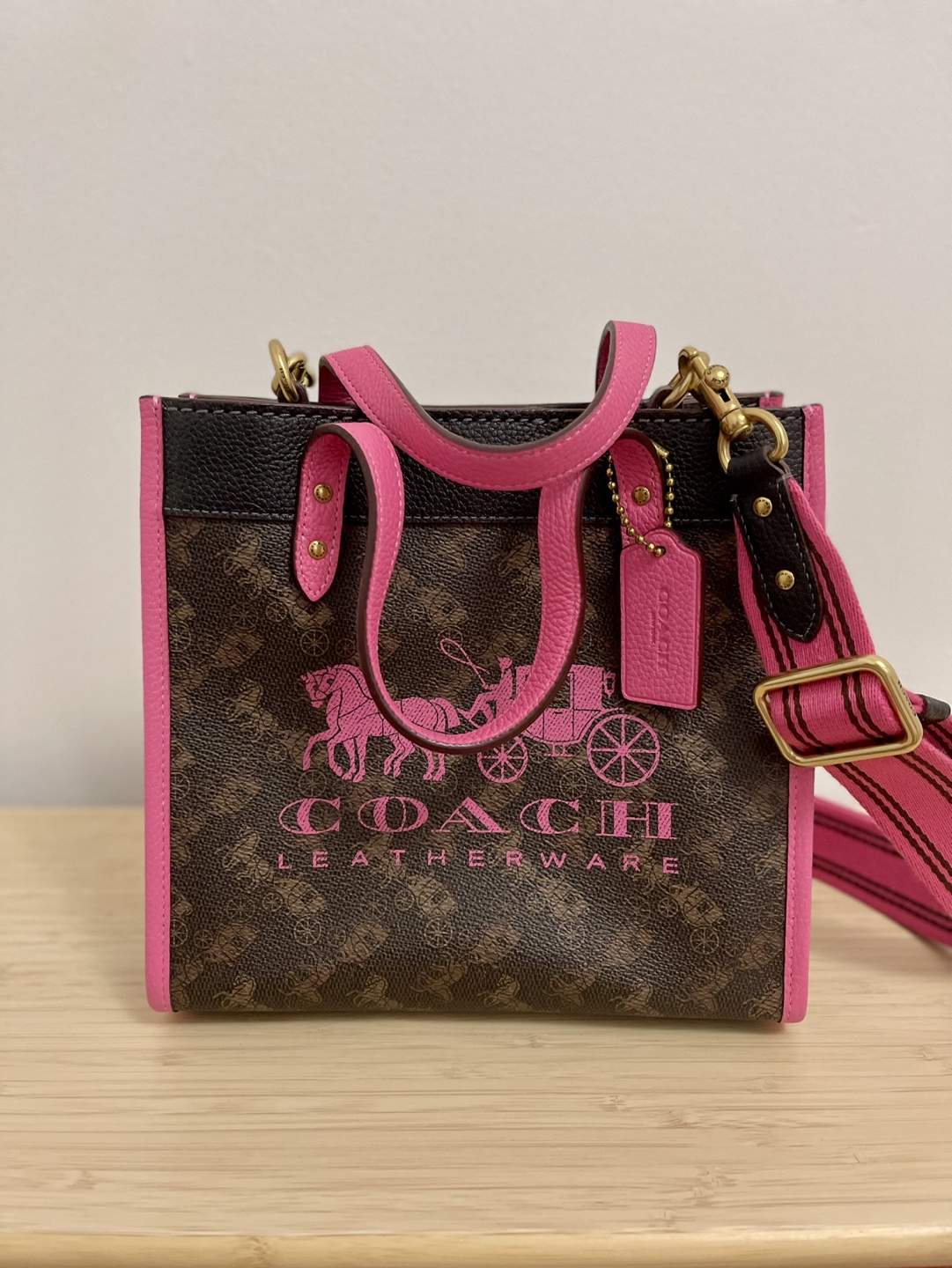 Coach Brown and Pink Tote Bag