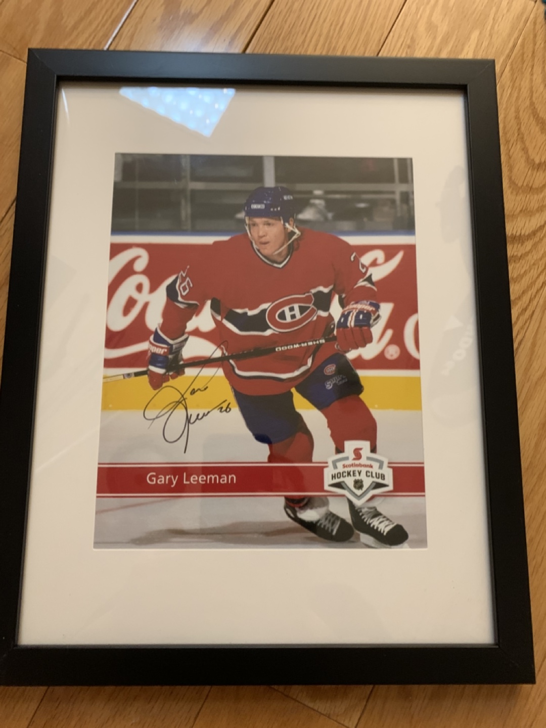 Framed Gary Leeman Autographed Hockey Photo