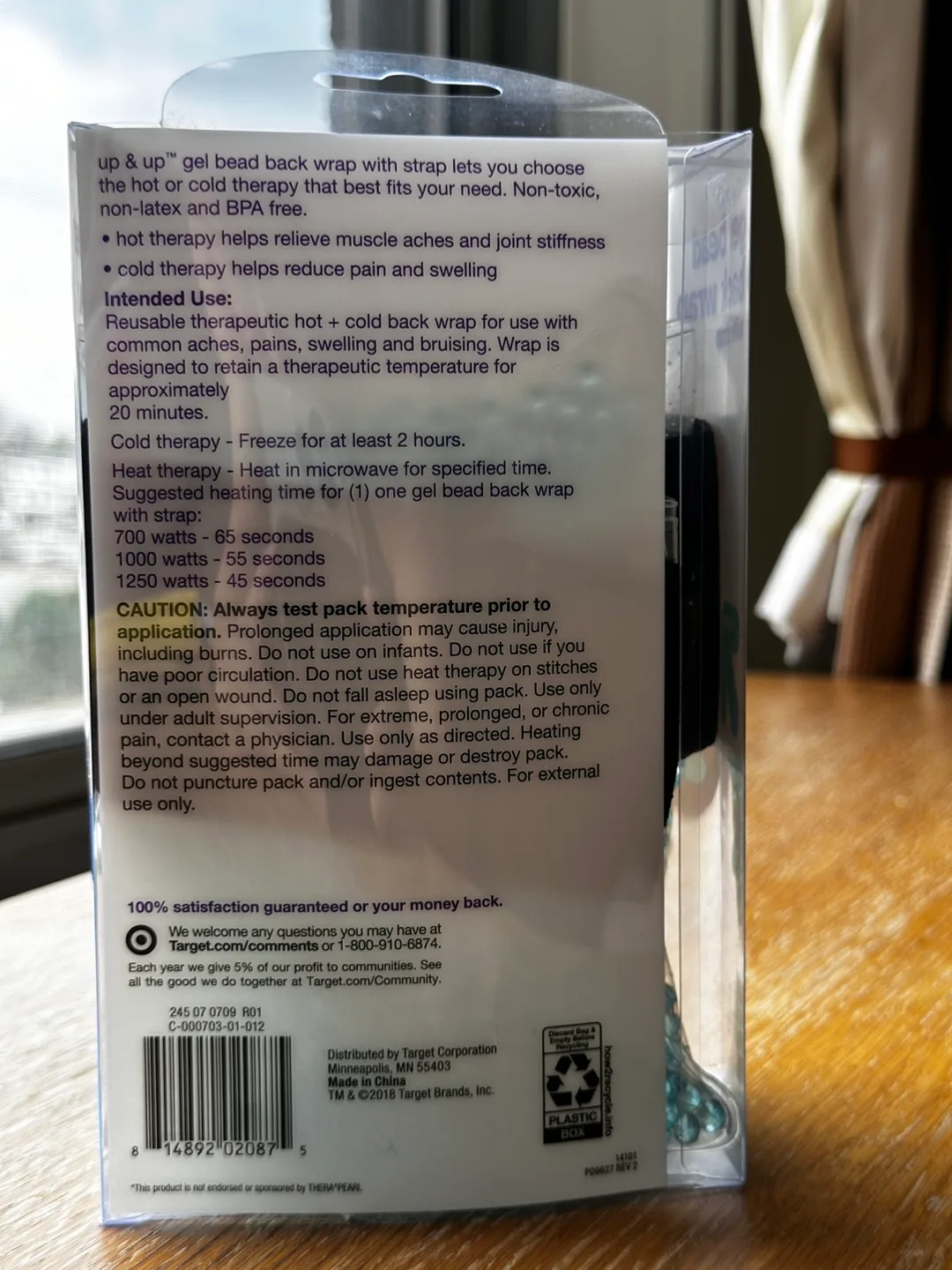 Hot & Cold Gel Bead Back Wrap with Strap image indicator(2)