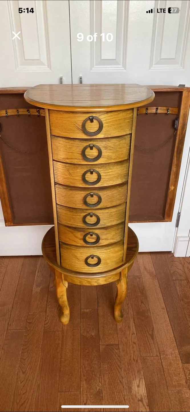 Vintage Wooden Jewelry Armoire image indicator(8)