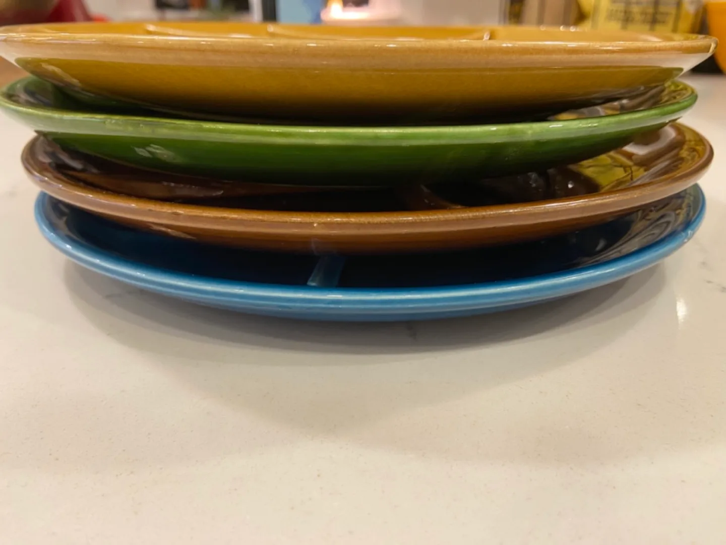 Vintage MCM Japan Set of Four Divided Plates image indicator(4)