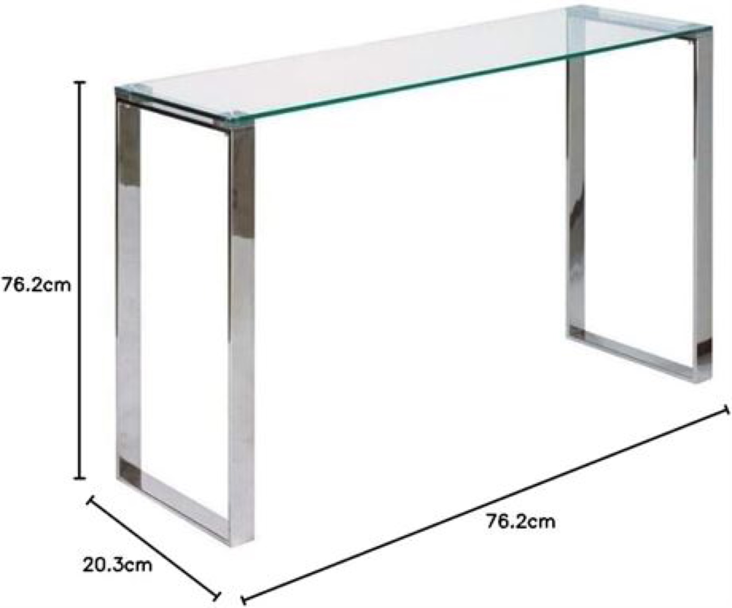 Modern Glass Console Table with Chrome Legs - photo 3