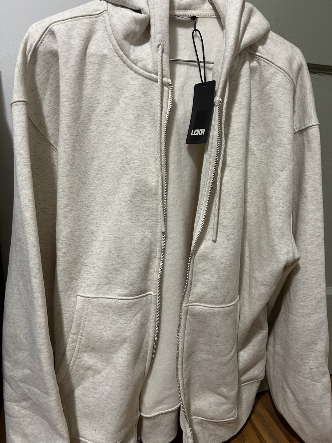 LCKR Zip-Up Hoodie - Size XL - Beige