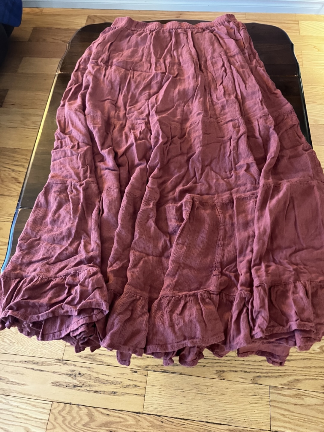Brick Colored Elastic Waist Boho -Style Maxi Skirt Size M - photo 2