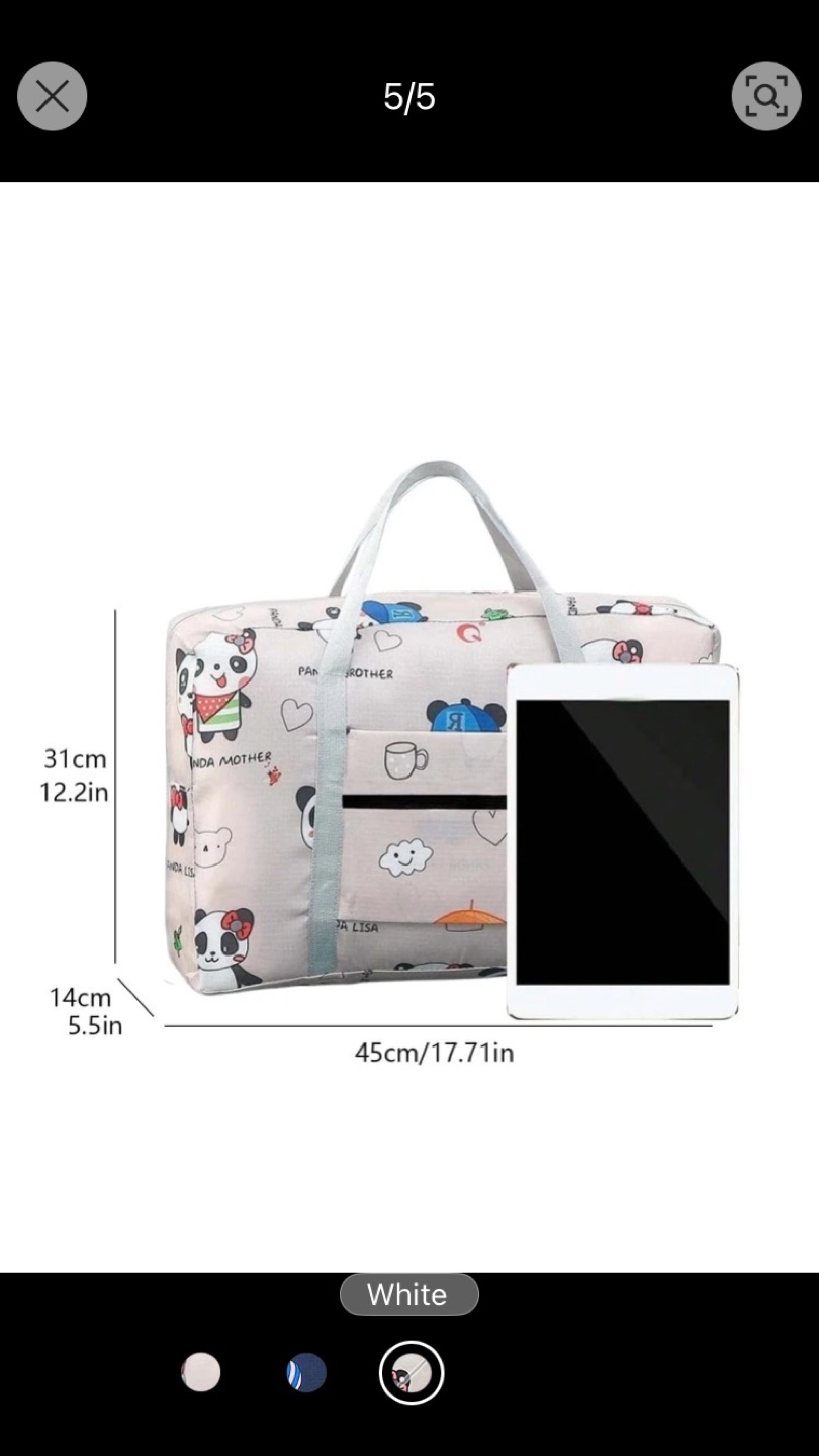 NWOT Panda Print Weekend Bag - photo 3