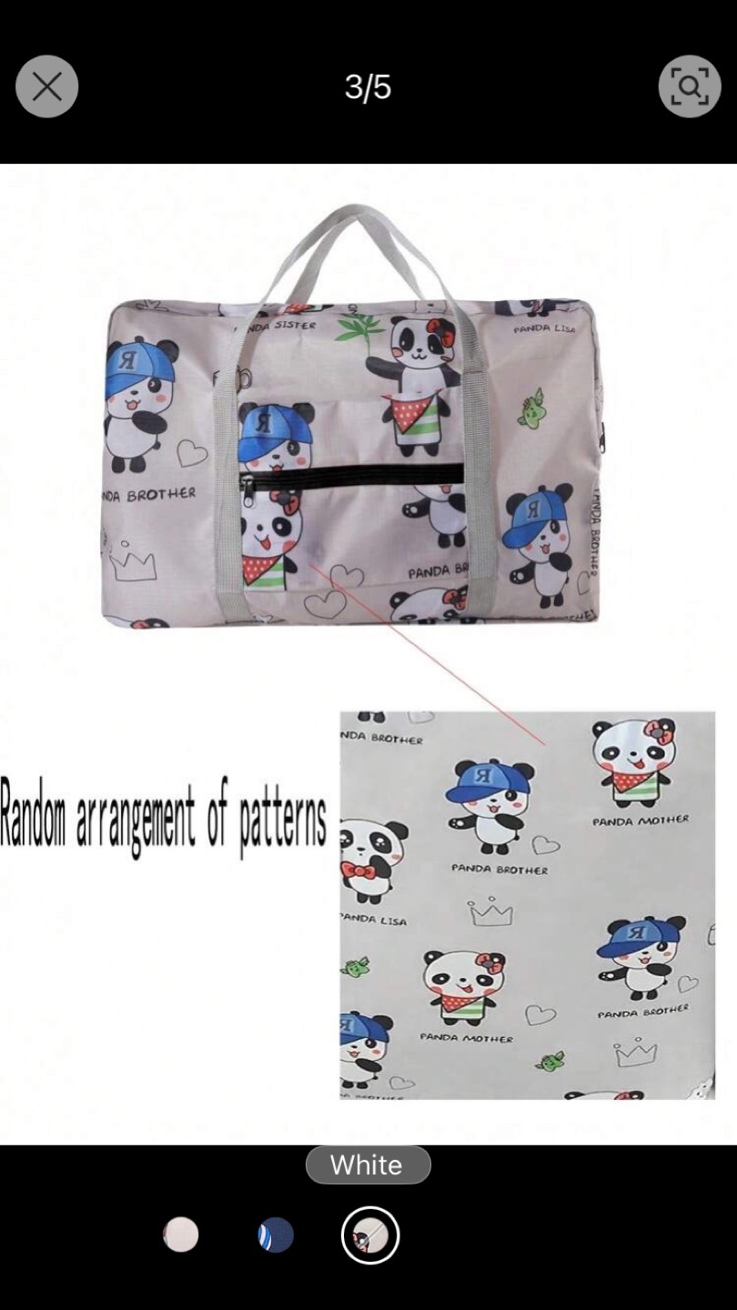 NWOT Panda Print Weekend Bag - photo 4