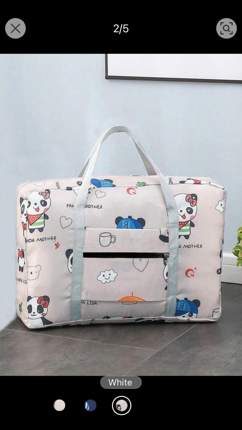 NWOT Panda Print Weekend Bag