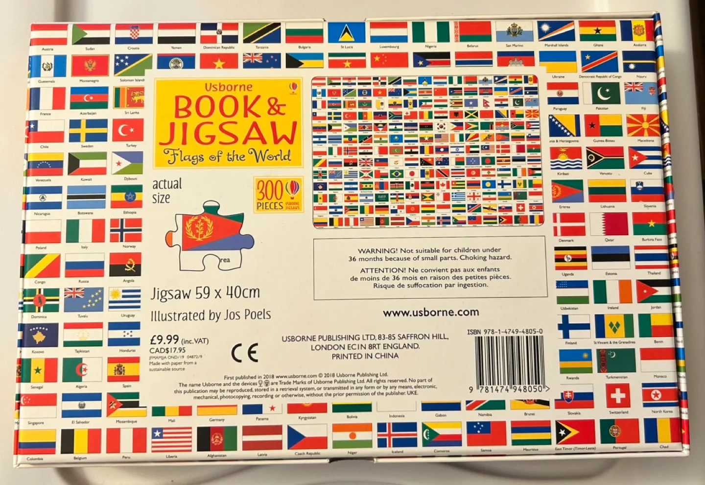 ✨✨Usborne Book & Jigsaw: Flags of the World - 300 Pieces image indicator(2)