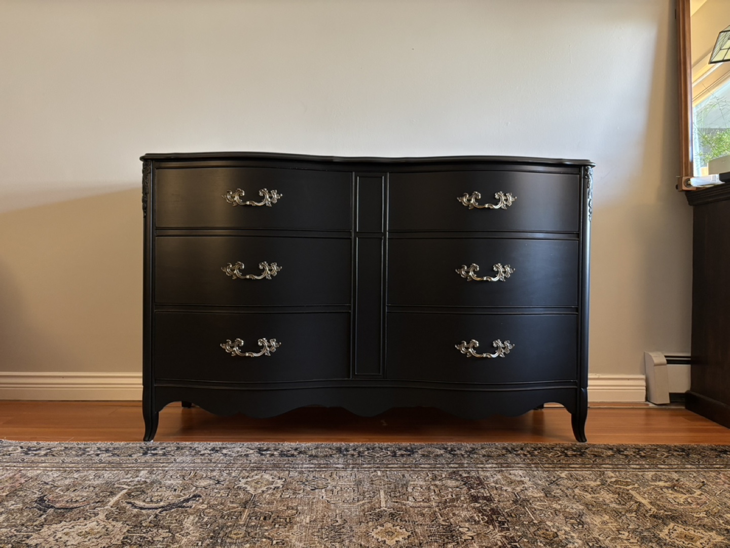 Vintage Bassett Six-Drawer Dresser - Black