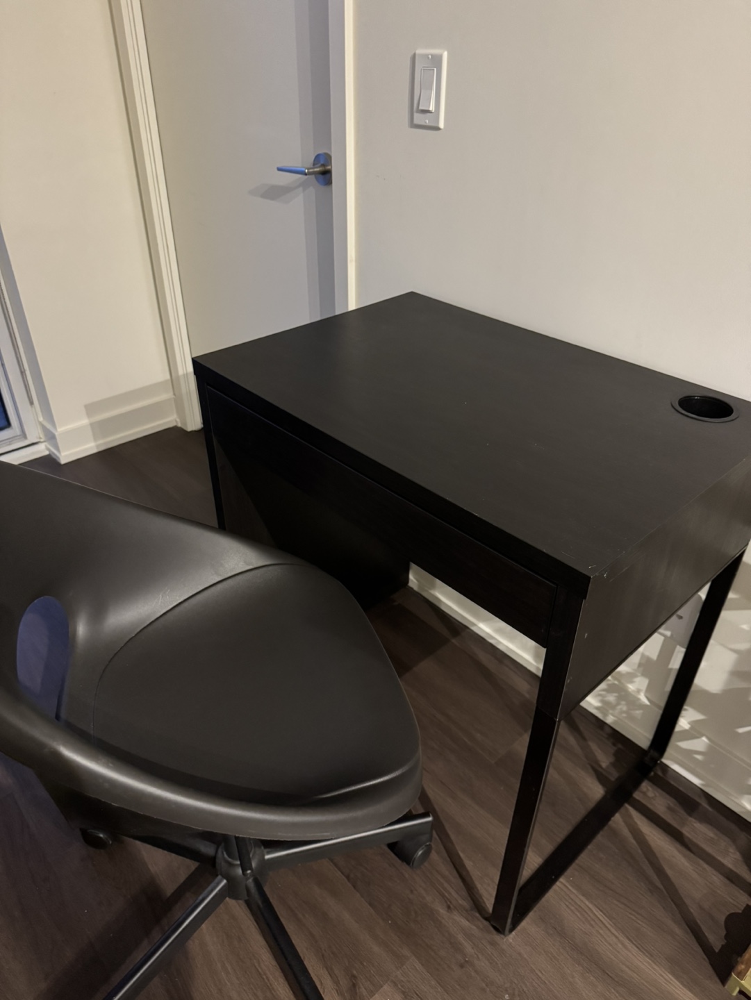 Black Desk and Chair Set