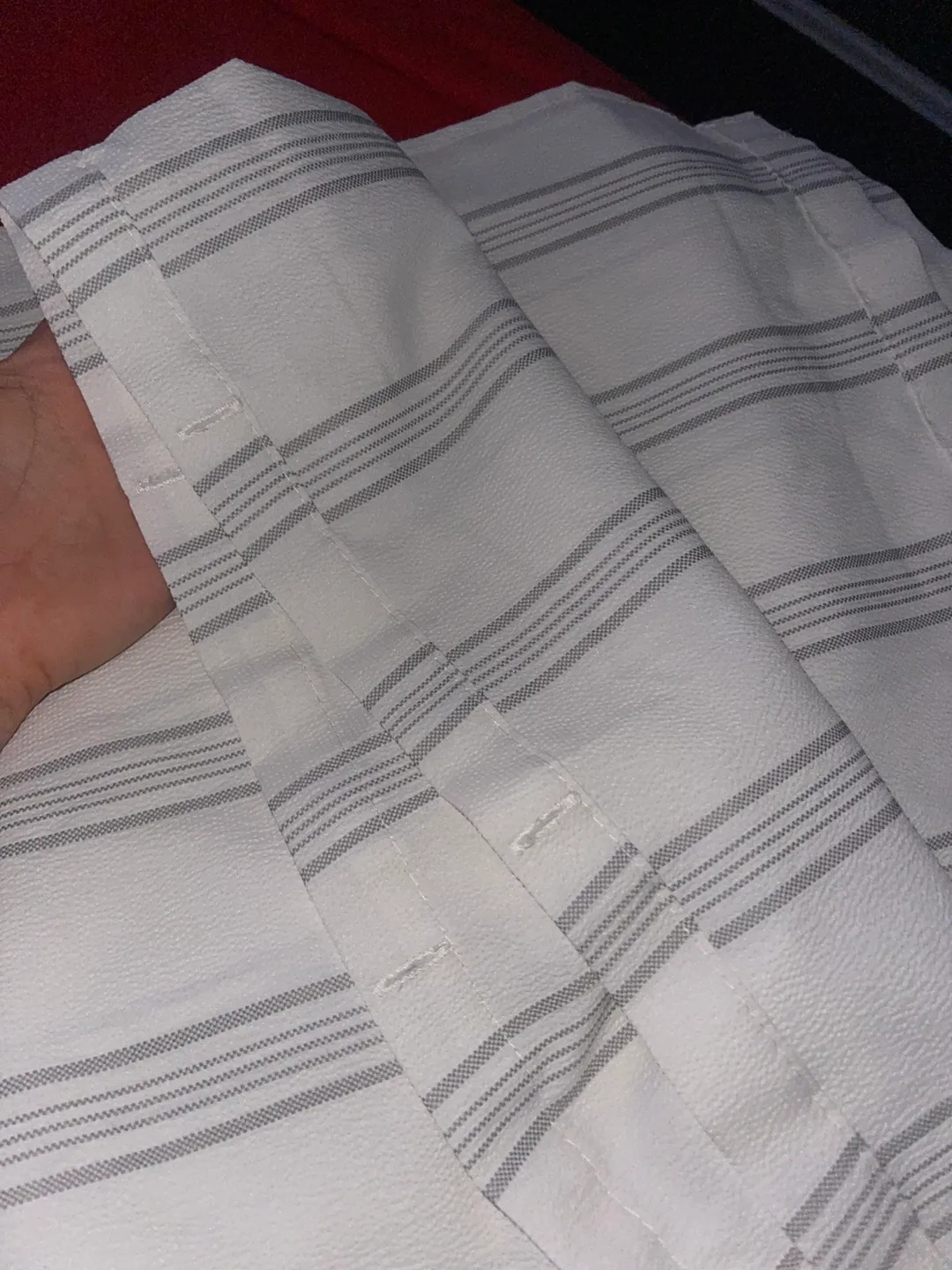 IKEA SVARTSTARR Shower Curtain - White/Grey Stripe image indicator(3)