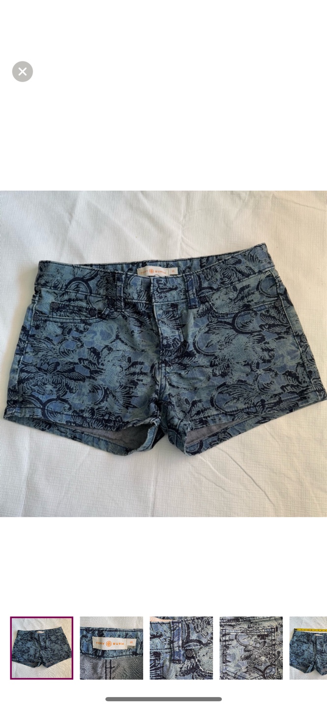Tory Burch Blue Denim Shorts Size 25