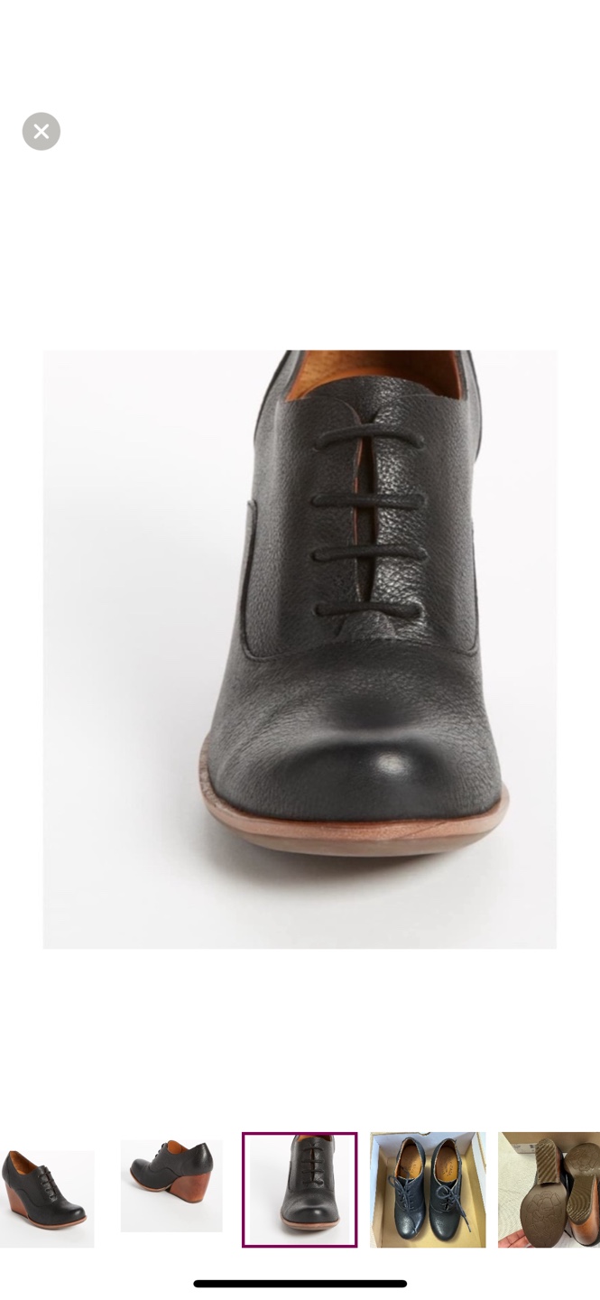 Cork Ease Black Leather Wedge Oxfords - photo 3