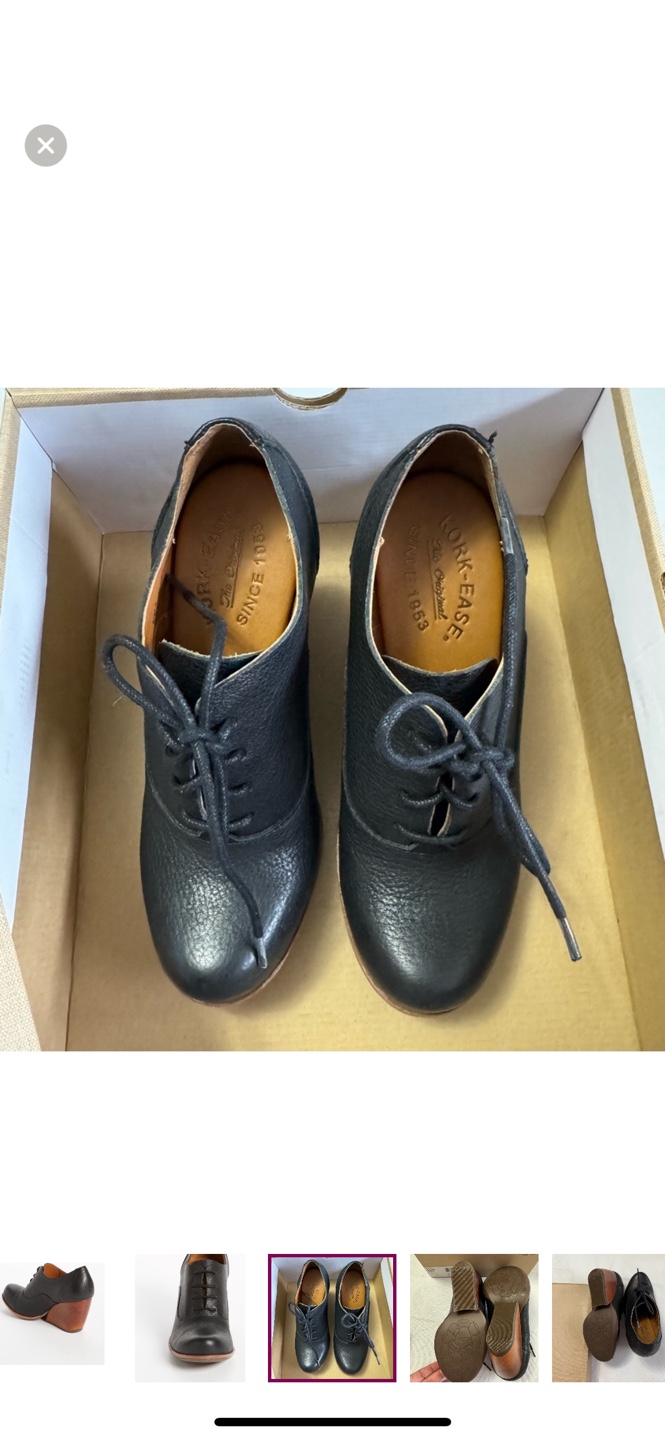 Cork Ease Black Leather Wedge Oxfords - photo 4