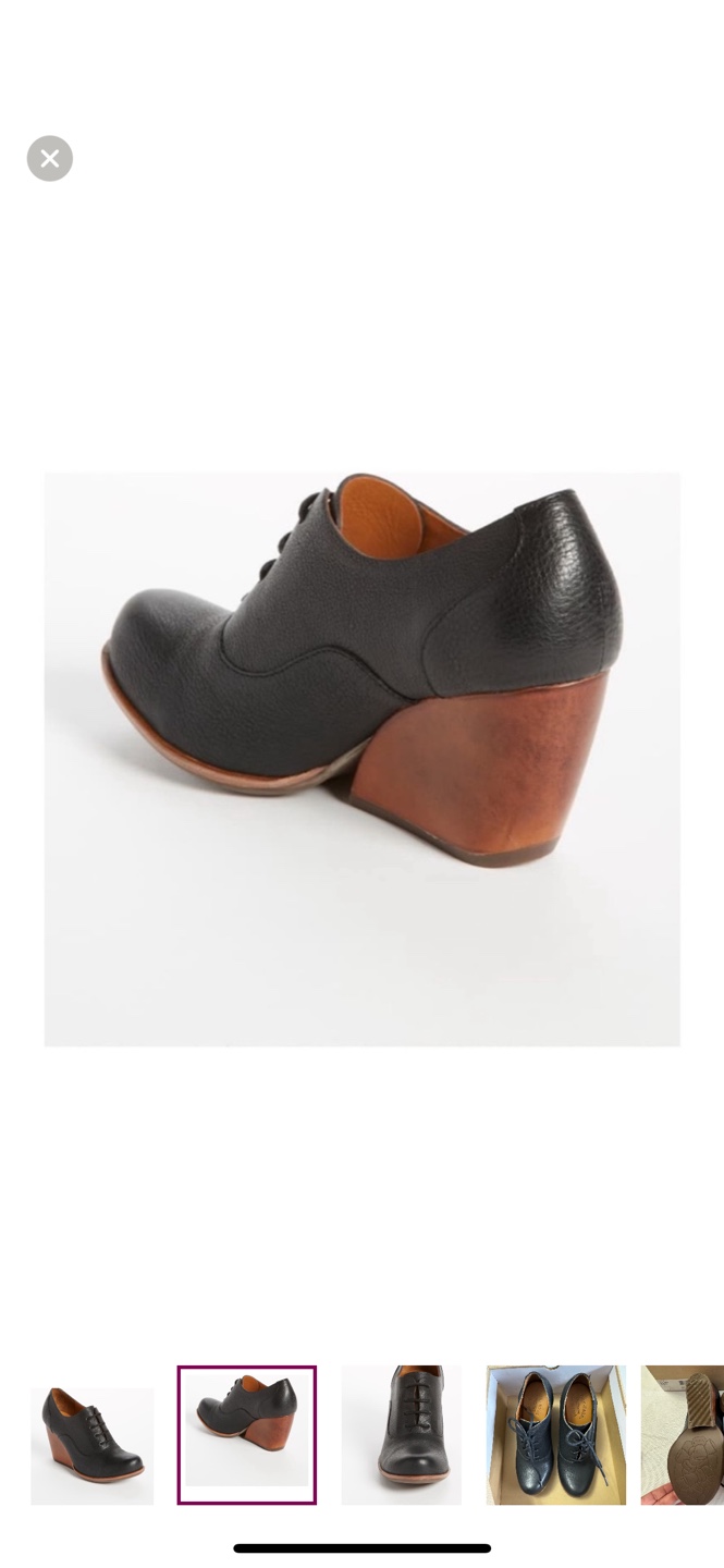 Cork Ease Black Leather Wedge Oxfords - photo 2