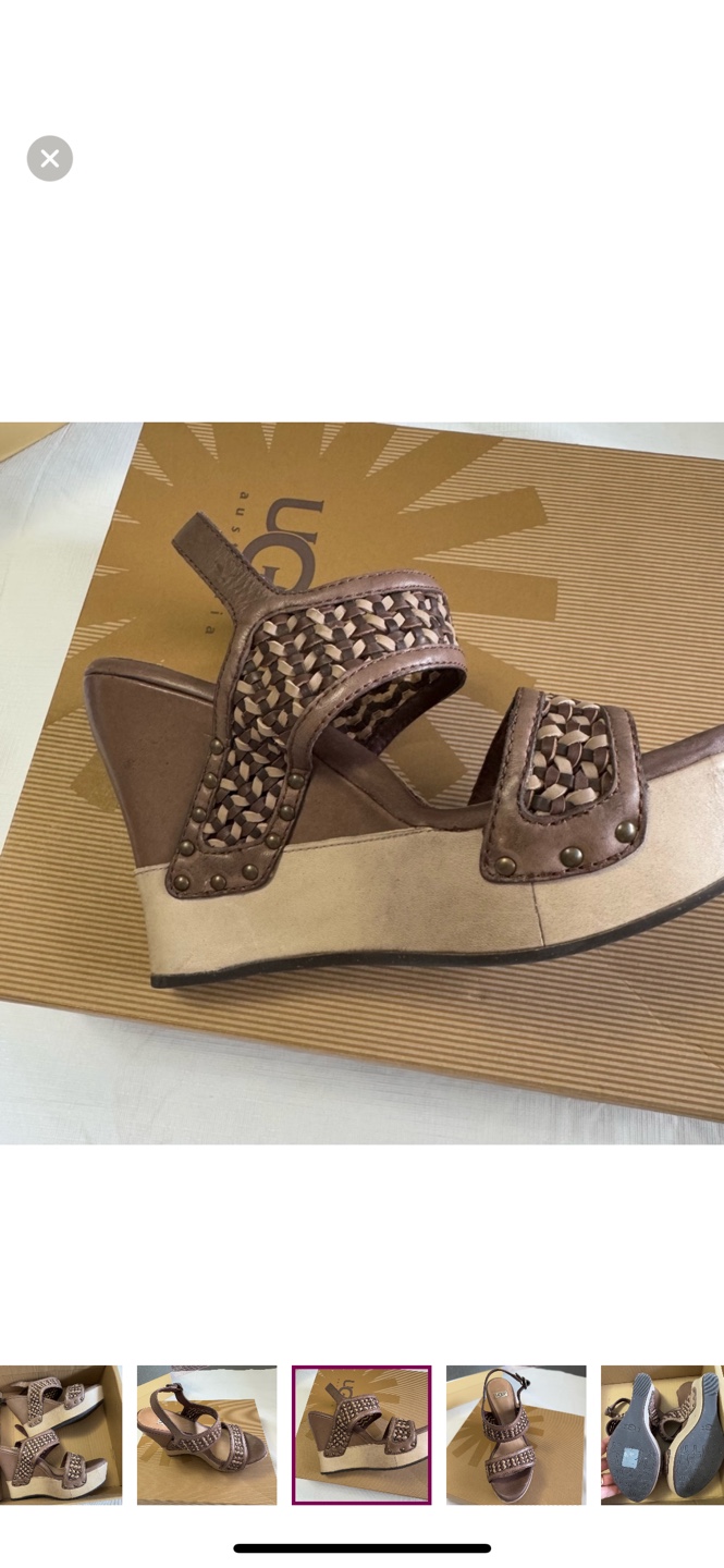 UGG Australia Women's Brown Leather Wedge Sandals - photo 4