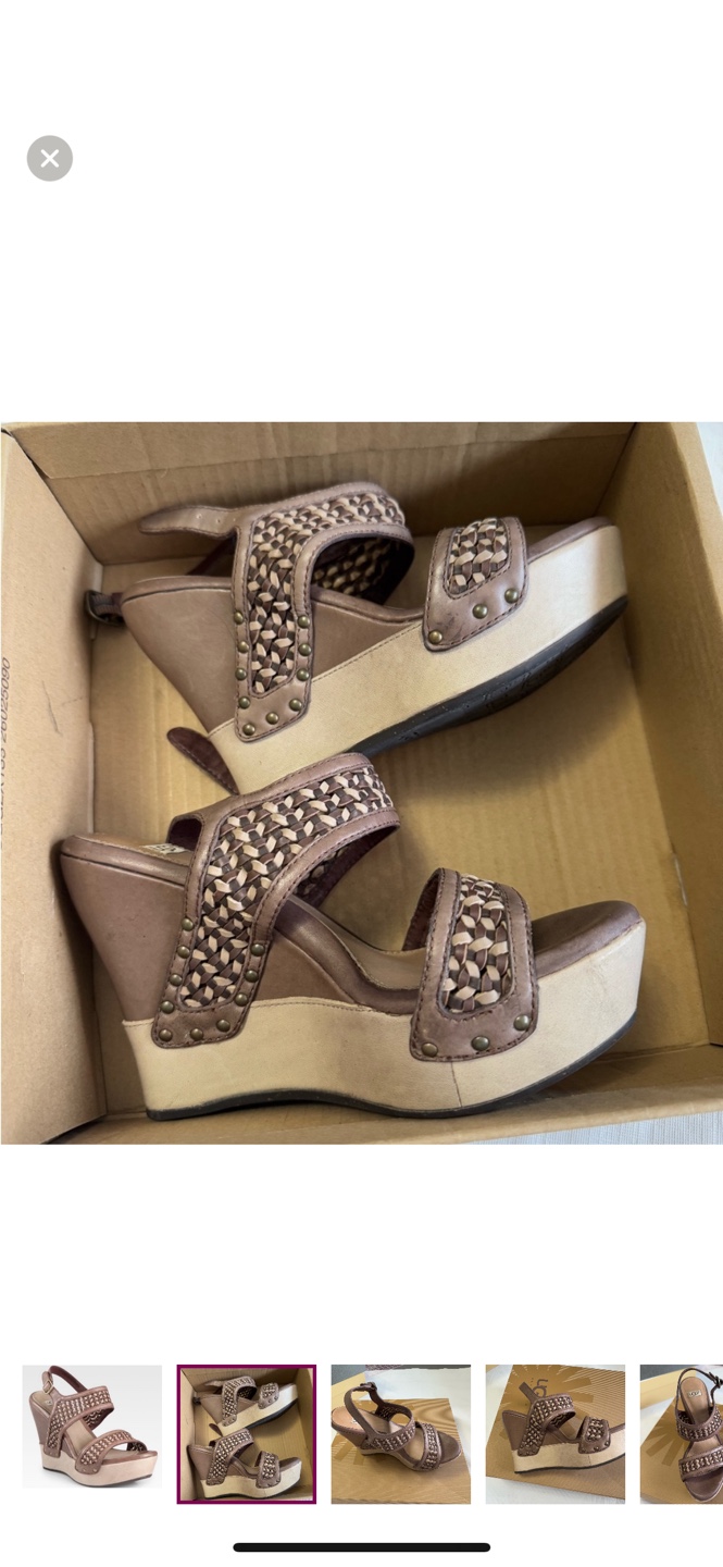 UGG Australia Women's Brown Leather Wedge Sandals - photo 2