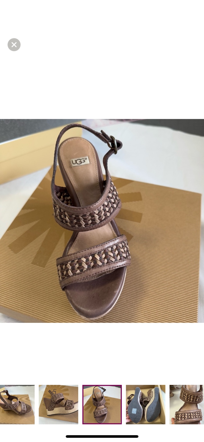 UGG Australia Women's Brown Leather Wedge Sandals - photo 5
