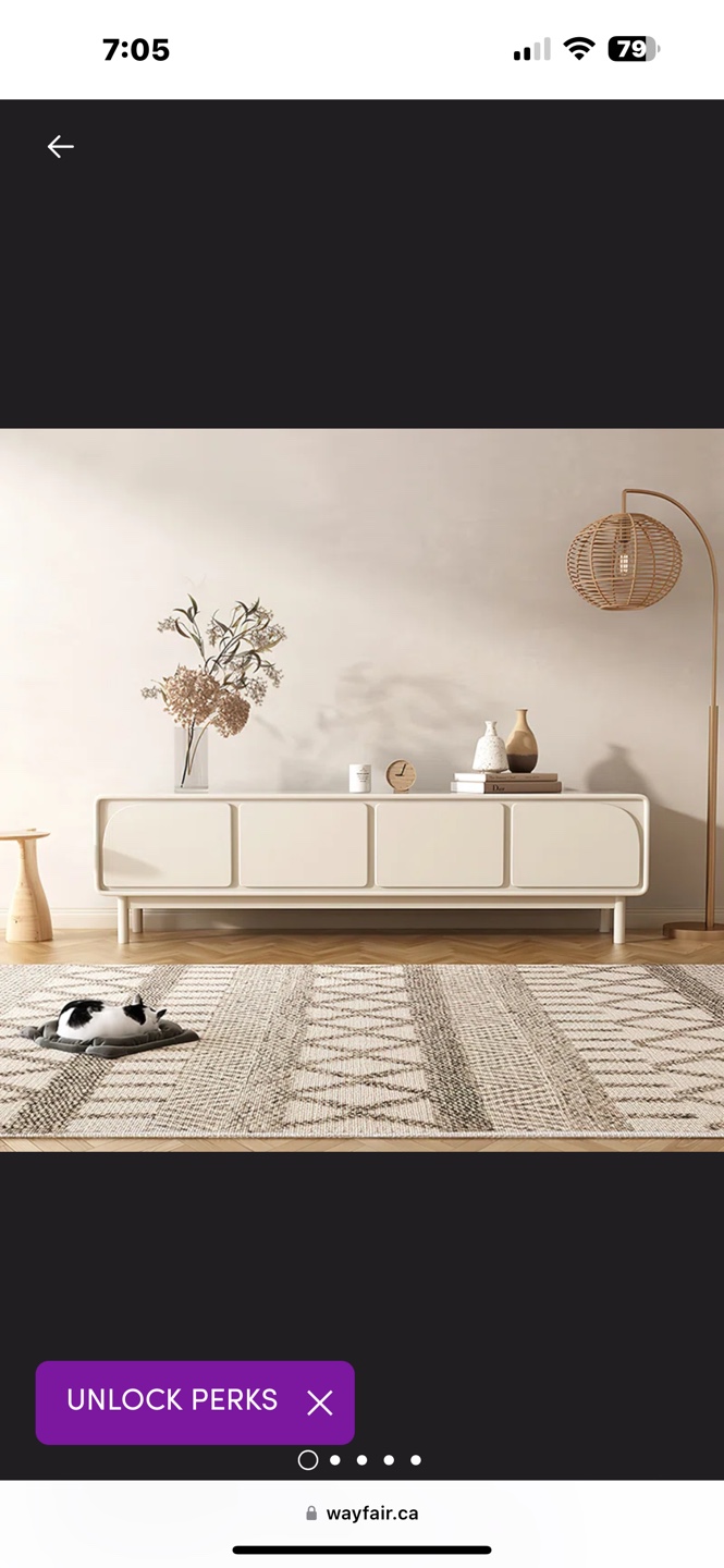 Latitude Run® 78.7" Modern Storage TV Stand - Beige - photo 2