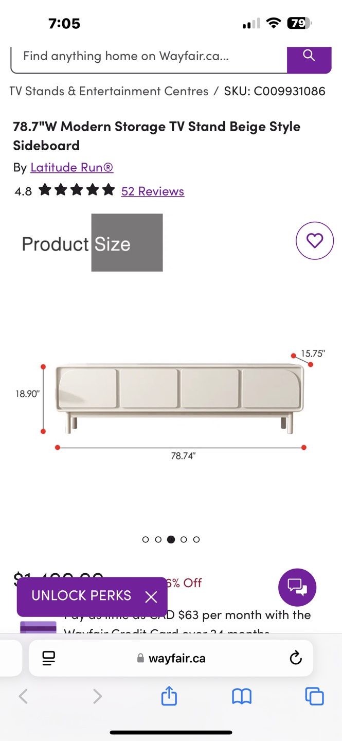 Latitude Run® 78.7" Modern Storage TV Stand - Beige - photo 3