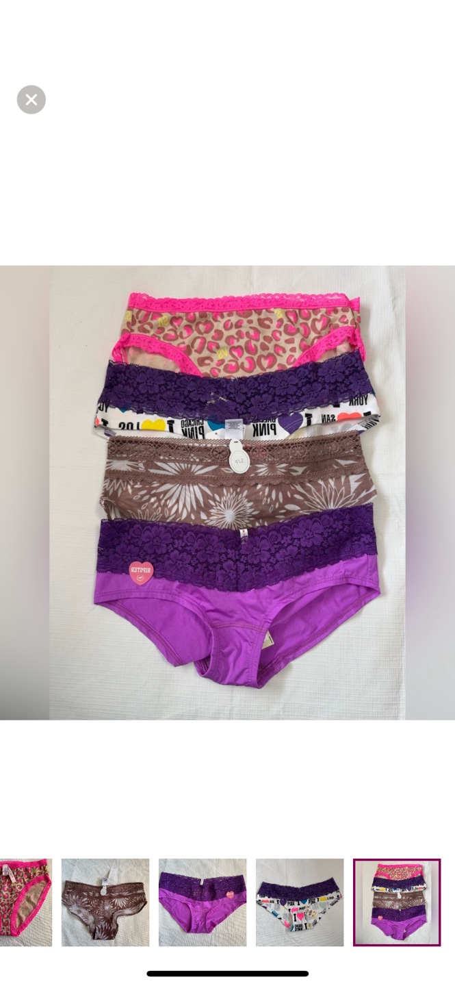 Five Pairs of Victoria's Secret PINK Hipster Underwear