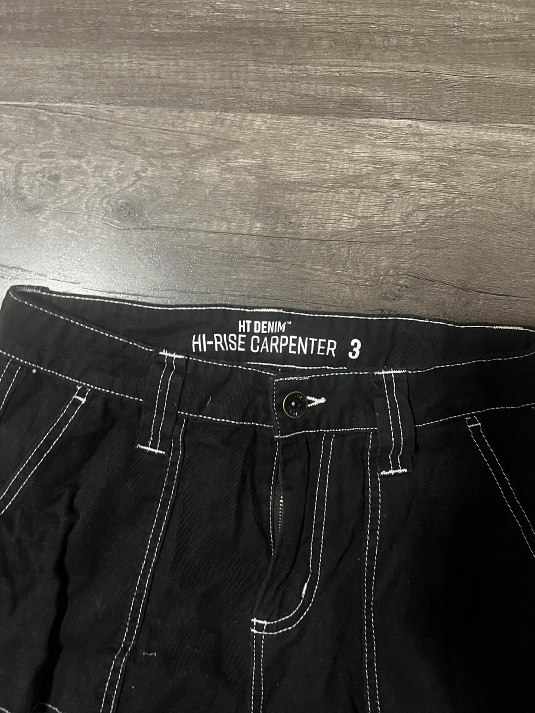HT Denim Hi-Rise Carpenter Cargo Pants - Size 3 - photo 2
