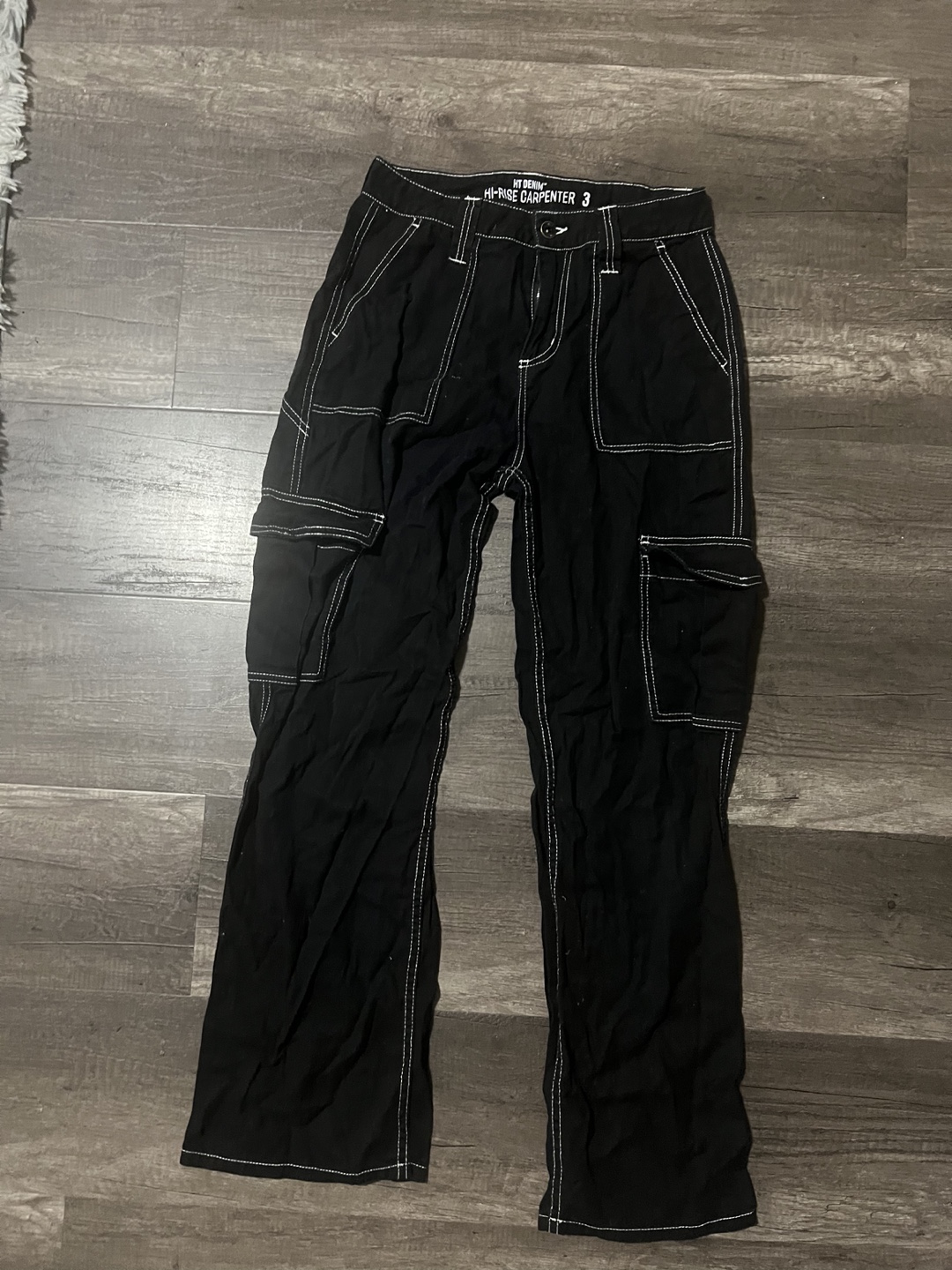 HT Denim Hi-Rise Carpenter Cargo Pants - Size 3