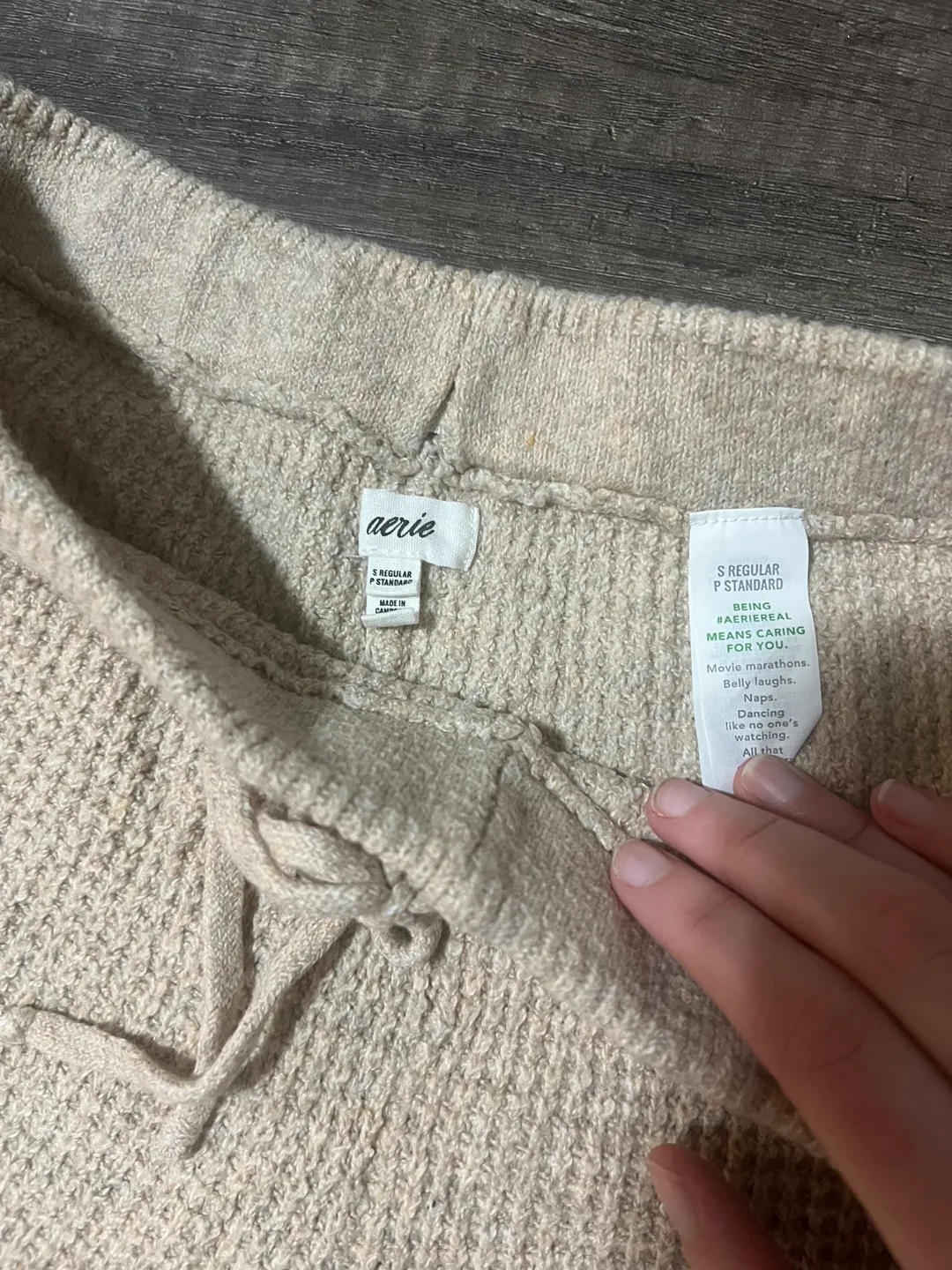 Aerie Waffle Knit Wide Leg Pants - Size Small image indicator(3)