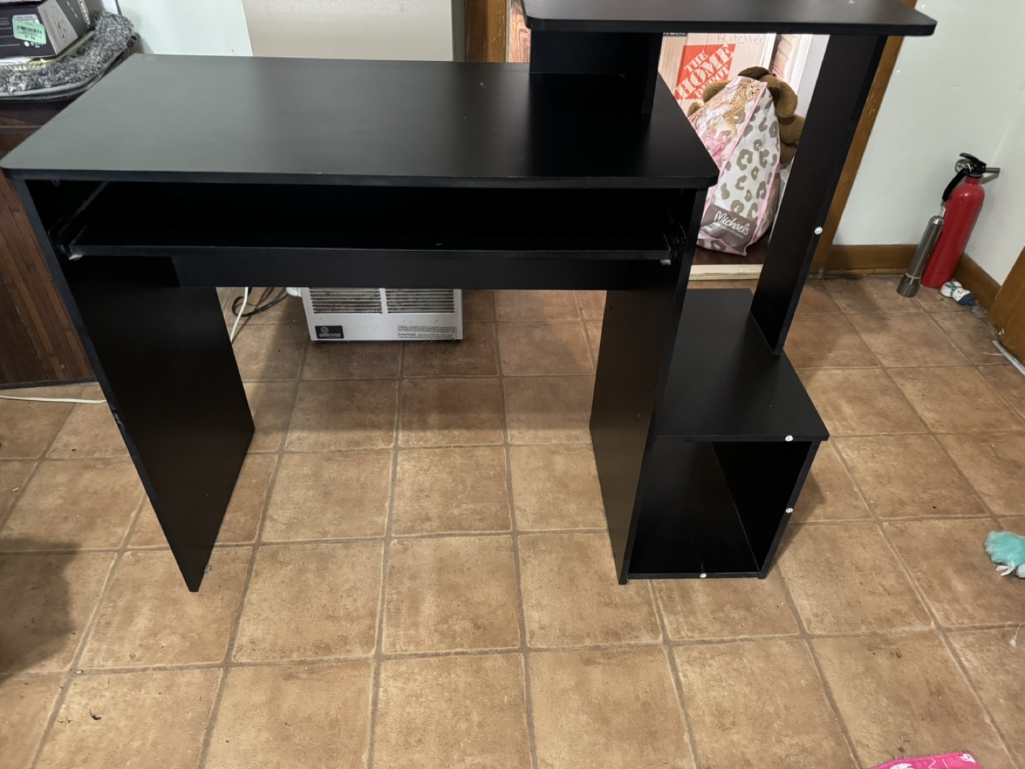 Black Computer Desk with Storage - photo 3