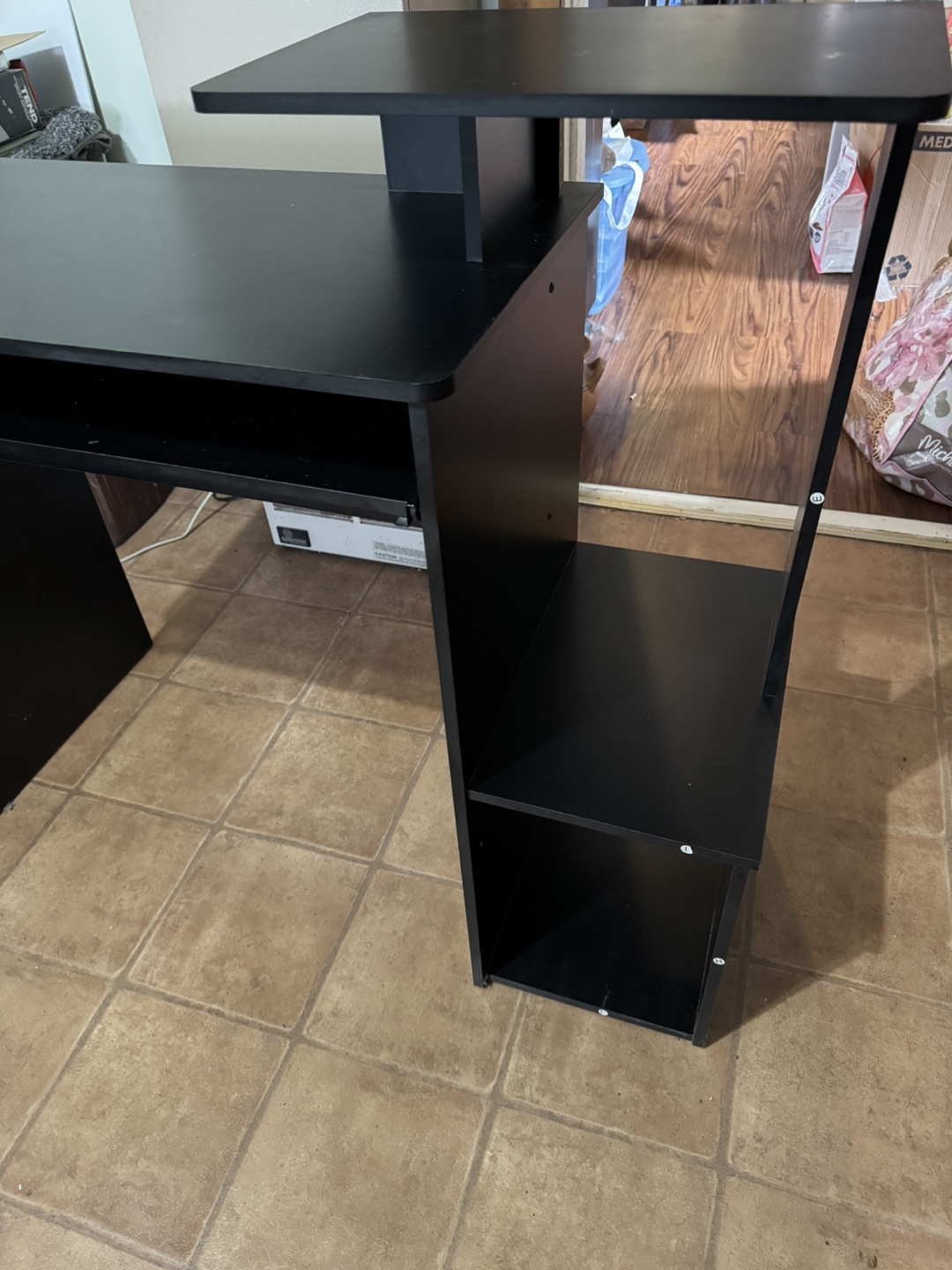 Black Computer Desk with Storage - photo 2