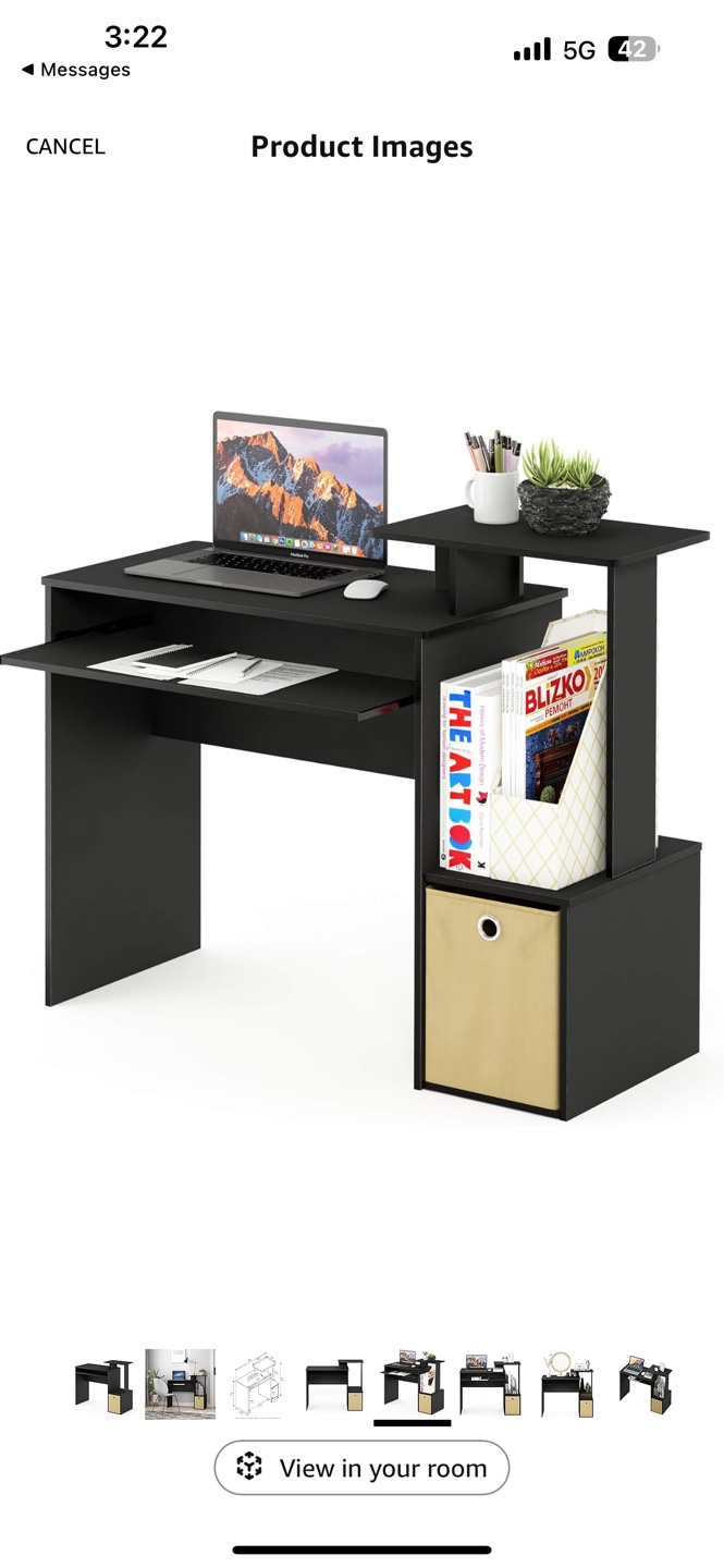 Black Computer Desk with Storage