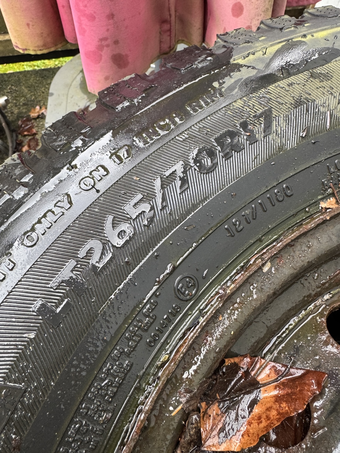 Four Used Winter Tires on Steel Rims - 265/70R17 - photo 2