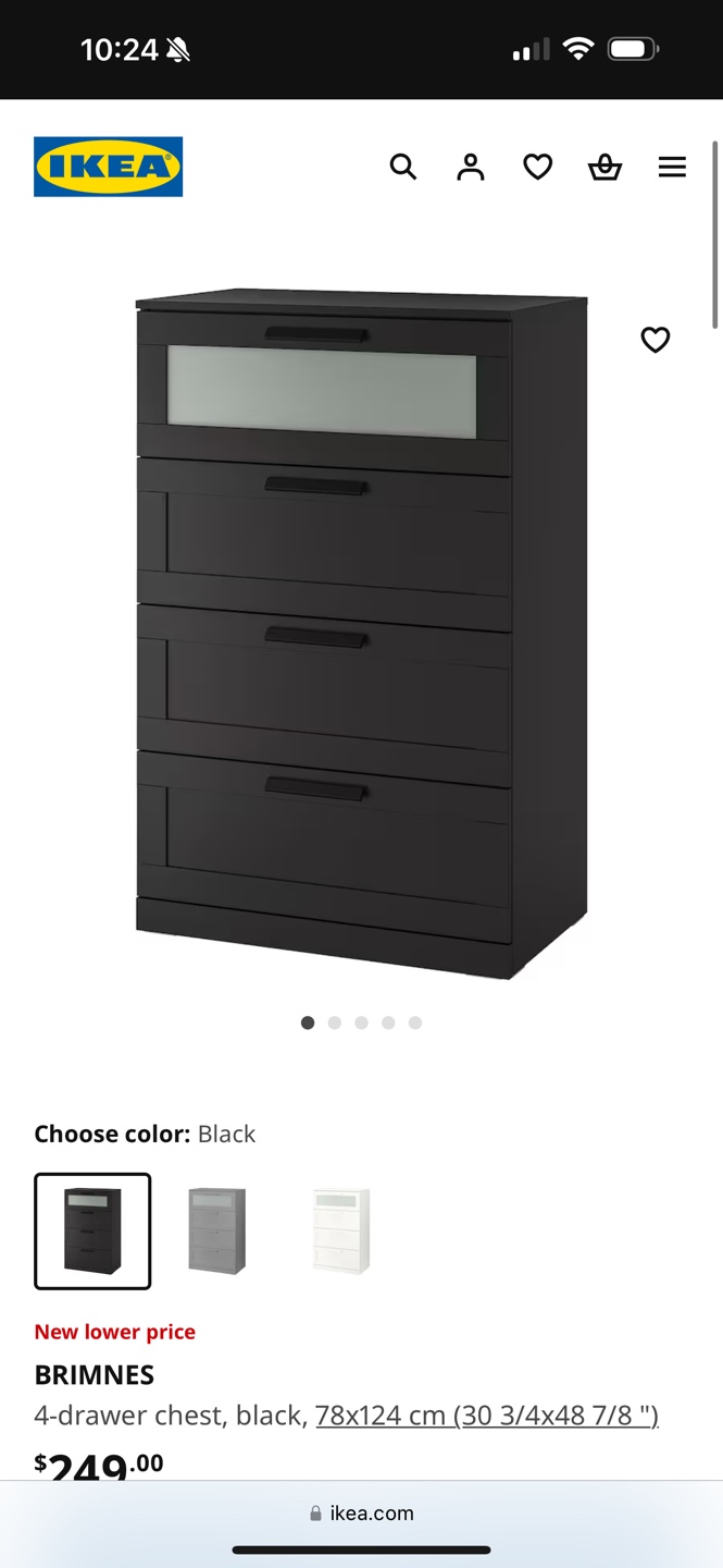 IKEA BRIMNES 4-drawer chest, Black