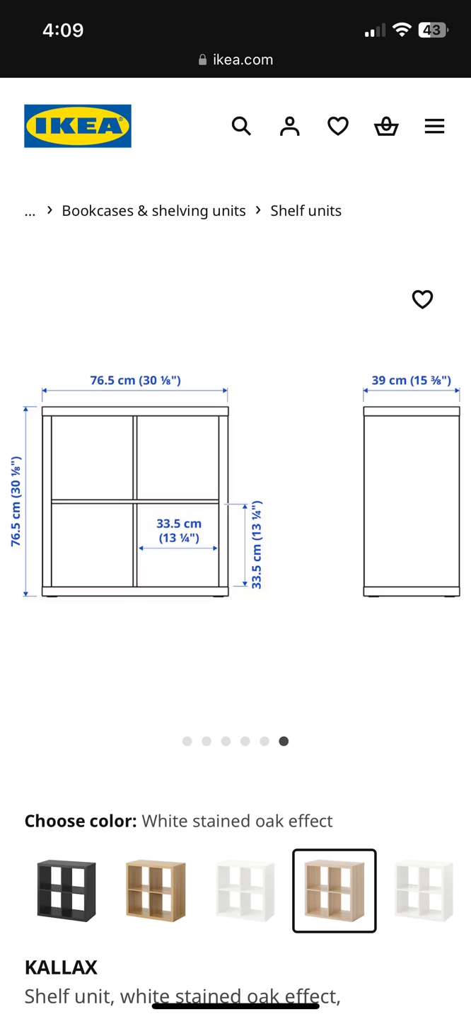 IKEA KALLAX Shelf Unit - White Stained Oak Effect - photo 2