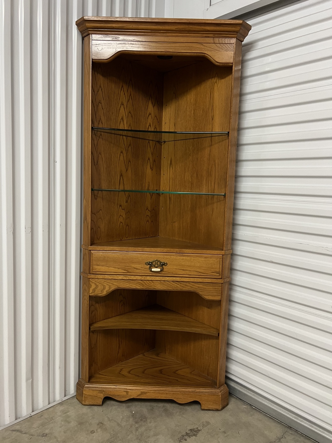 Corner Curio Cabinet with Glass Shelves - photo 2