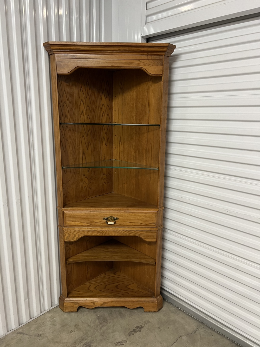 Corner Curio Cabinet with Glass Shelves