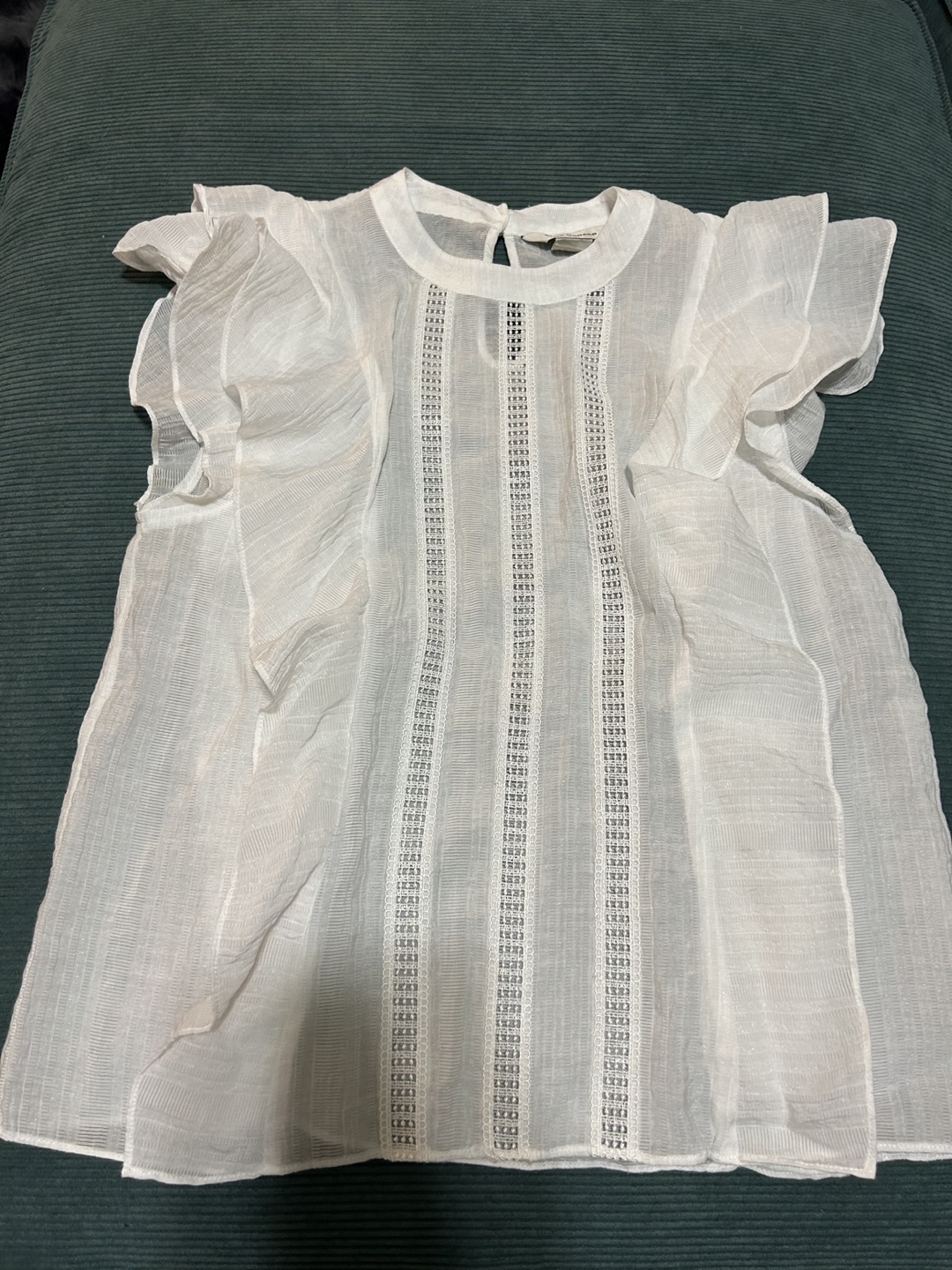 Club Monaco White Eyelet Blouse Size Small