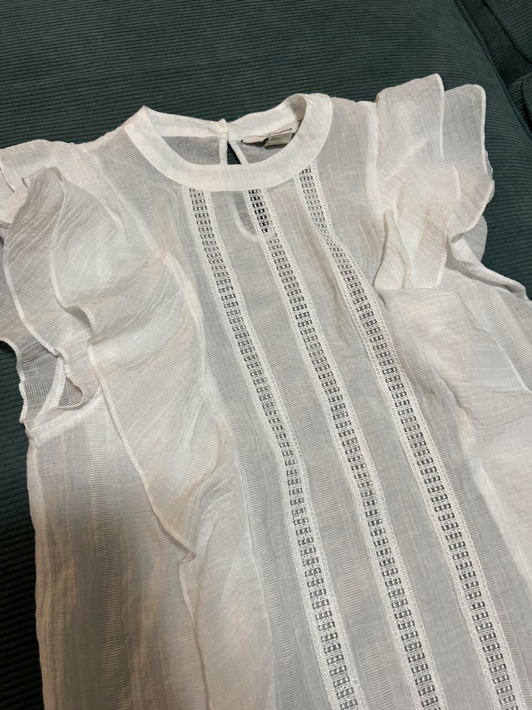 Club Monaco White Eyelet Blouse Size Small - photo 2