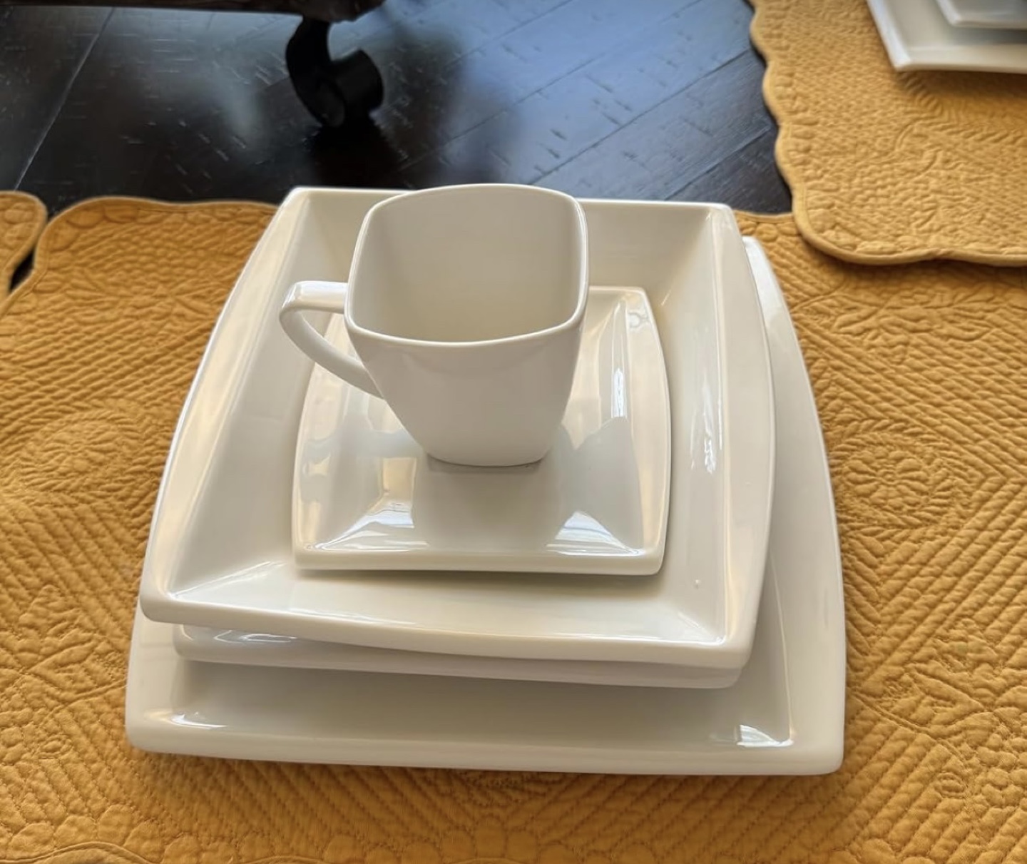 MALACASA 30-Piece Square BRAND NEW Dinnerware Set, Series Blanc - photo 5