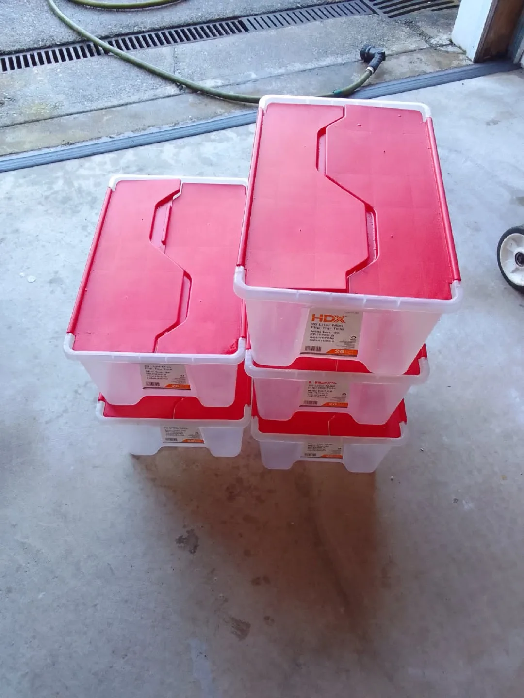 Five HDX 26 Liter Mini Storage Bins with Lids image indicator(2)