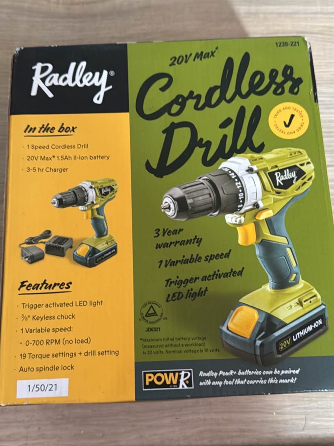 Radley 20V Max Cordless Drill - New in Box