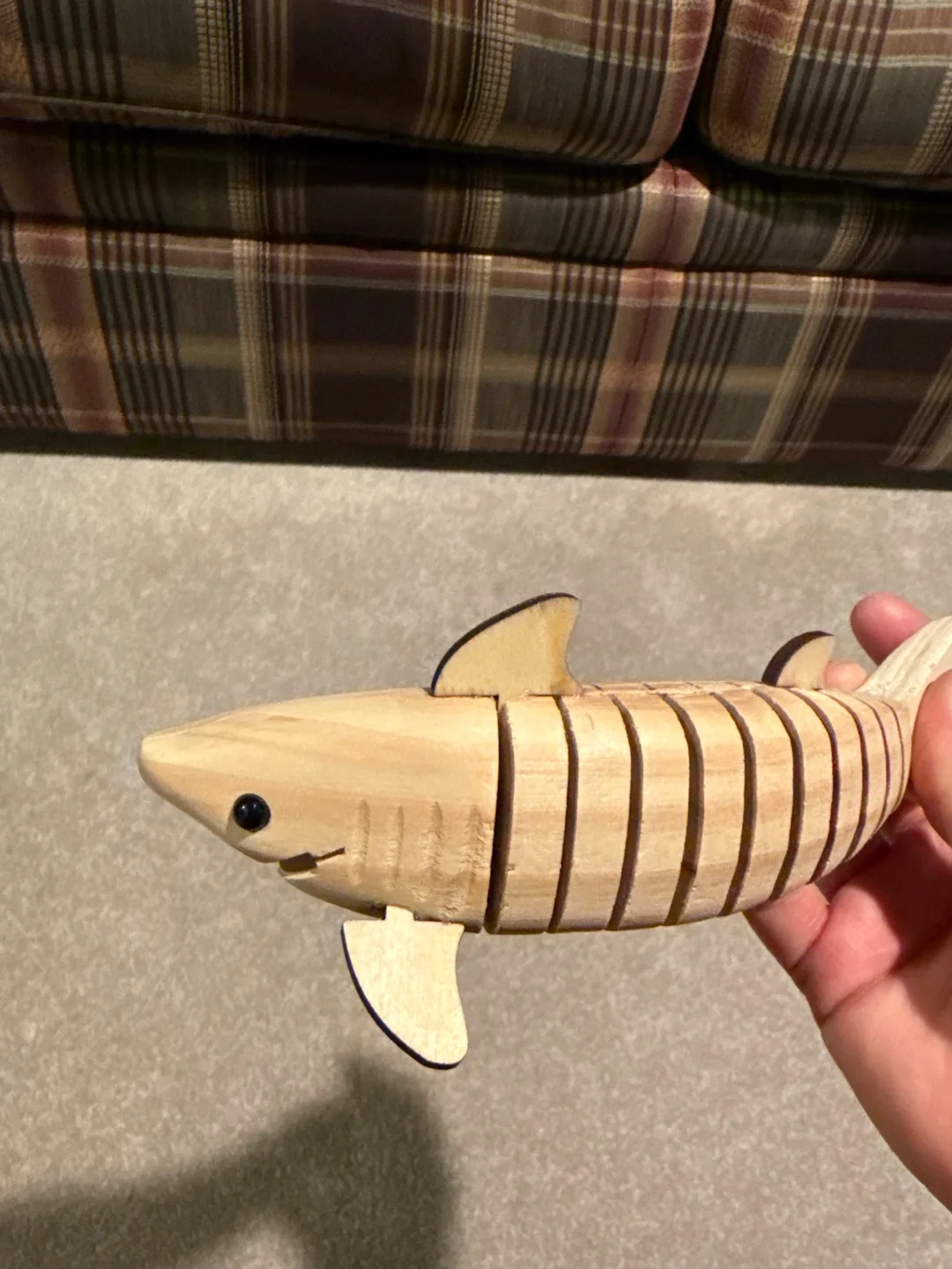 Wooden Articulated Shark Toy image indicator(2)