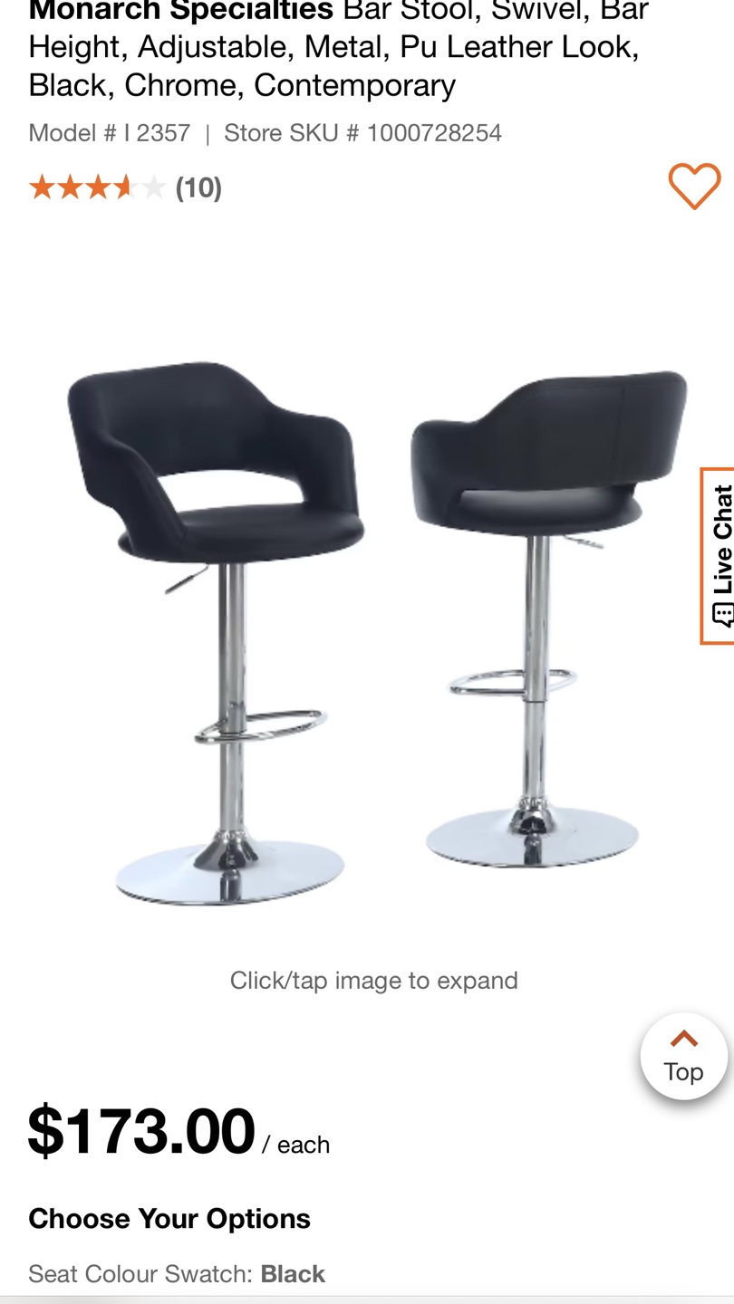 Set of Four Swivel Adjustable Black Leather Bar Stools - photo 3