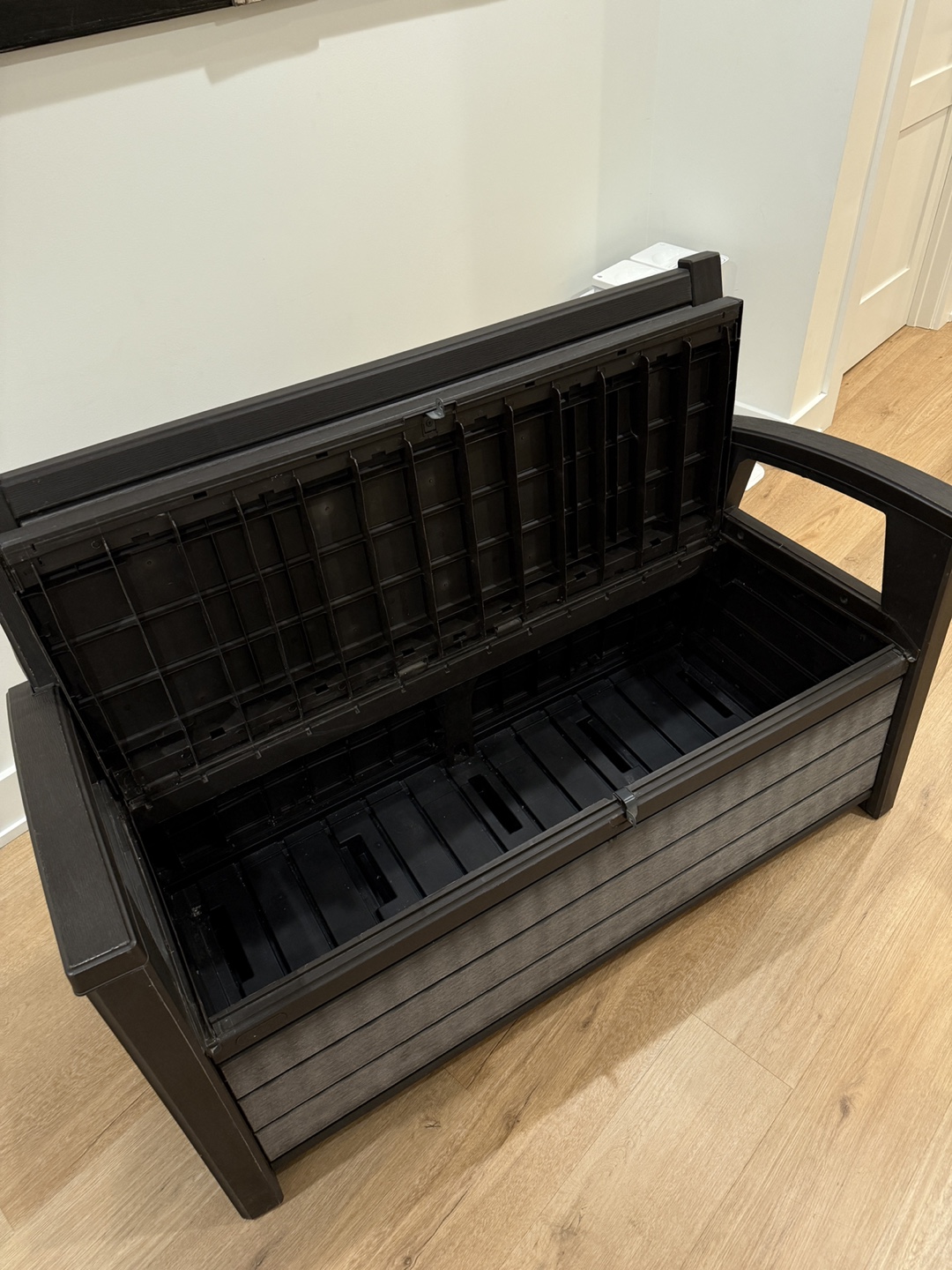 Outdoor Storage Bench with Armrests - photo 2
