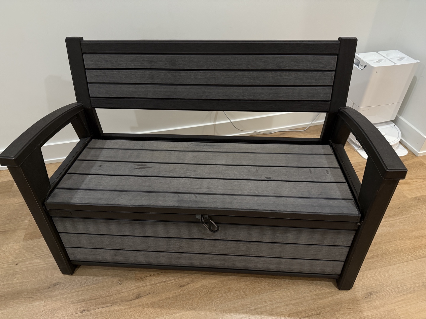 Outdoor Storage Bench with Armrests