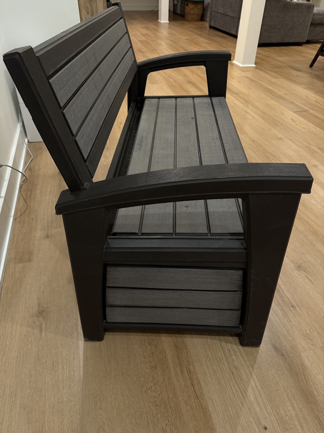 Outdoor Storage Bench with Armrests - photo 5