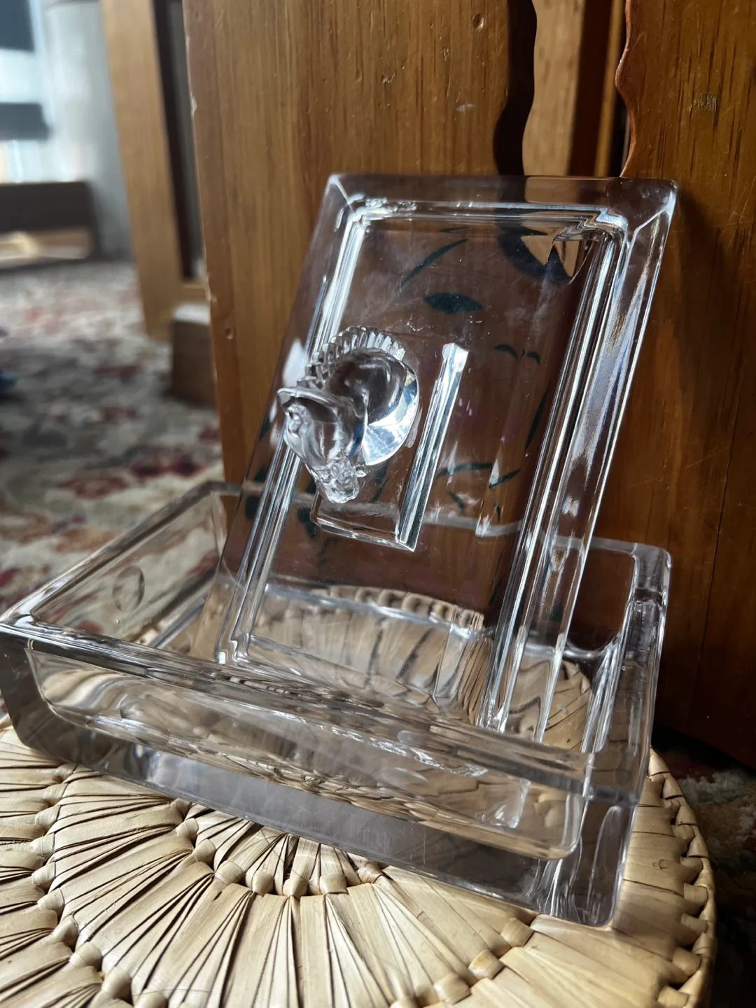 Vintage Clear Glass Box with Horse Knob image indicator(3)