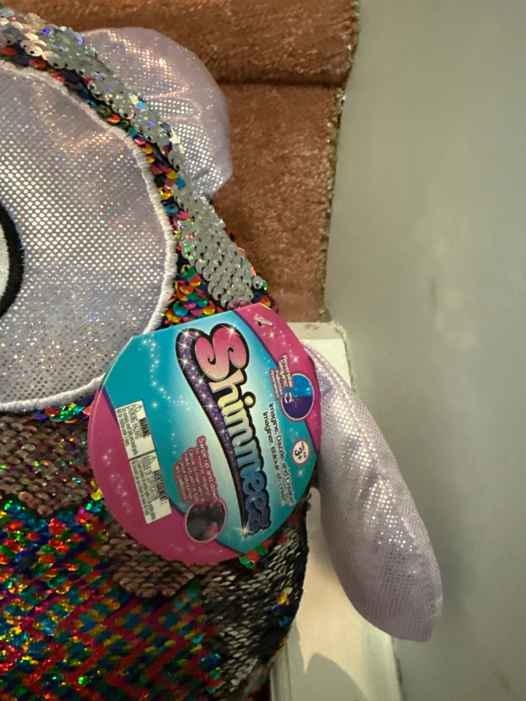 Shimmereez Reversible Sequin Owl Plush Pillow image indicator(2)